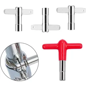 High Torque Drum  Pack of 4 with More Advanced Material Rubber And Plastic Handles Drum Key,Durable Tool Drum Torque Tuning Key With Hole(Red)