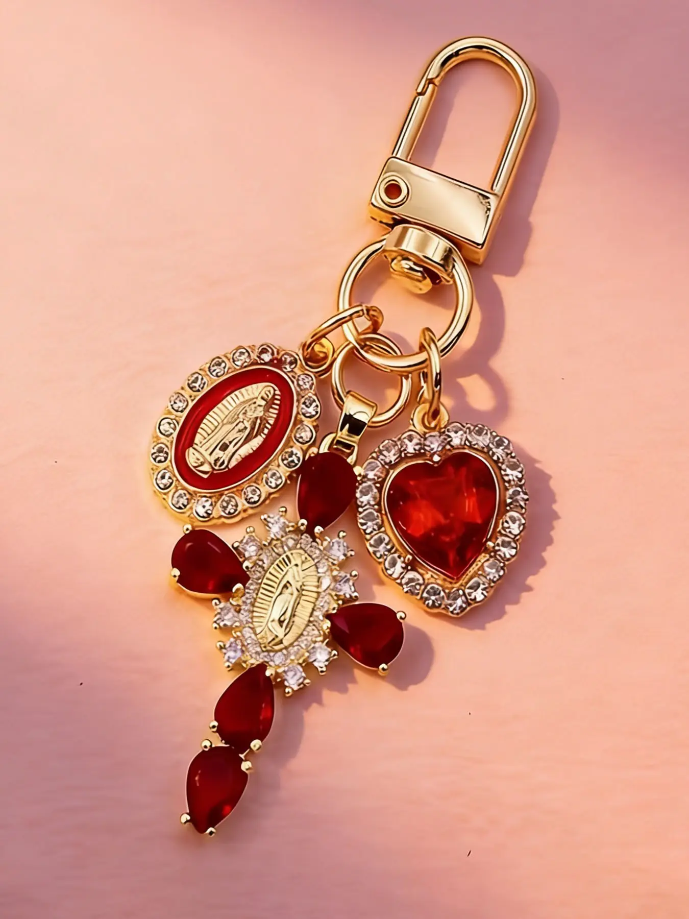 Bag Chains Religious Cross Bag Charm Stylish Bag Charm Gem-Set Cross High Quality Elegant And Mysterious Suitable For Bags And Keys Gifts For Friends Christmas Gift Birthday Gifts Keychain Bag Charms Accessory Purse Accessories Bag Charms For Handbags