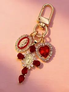 Bag Chains Religious Cross Bag Charm Stylish Bag Charm Gem-Set Cross High Quality Elegant And Mysterious Suitable For Bags And Keys Gifts For Friends Christmas Gift Birthday Gifts Keychain Bag Charms Accessory Purse Accessories Bag Charms For Handbags
