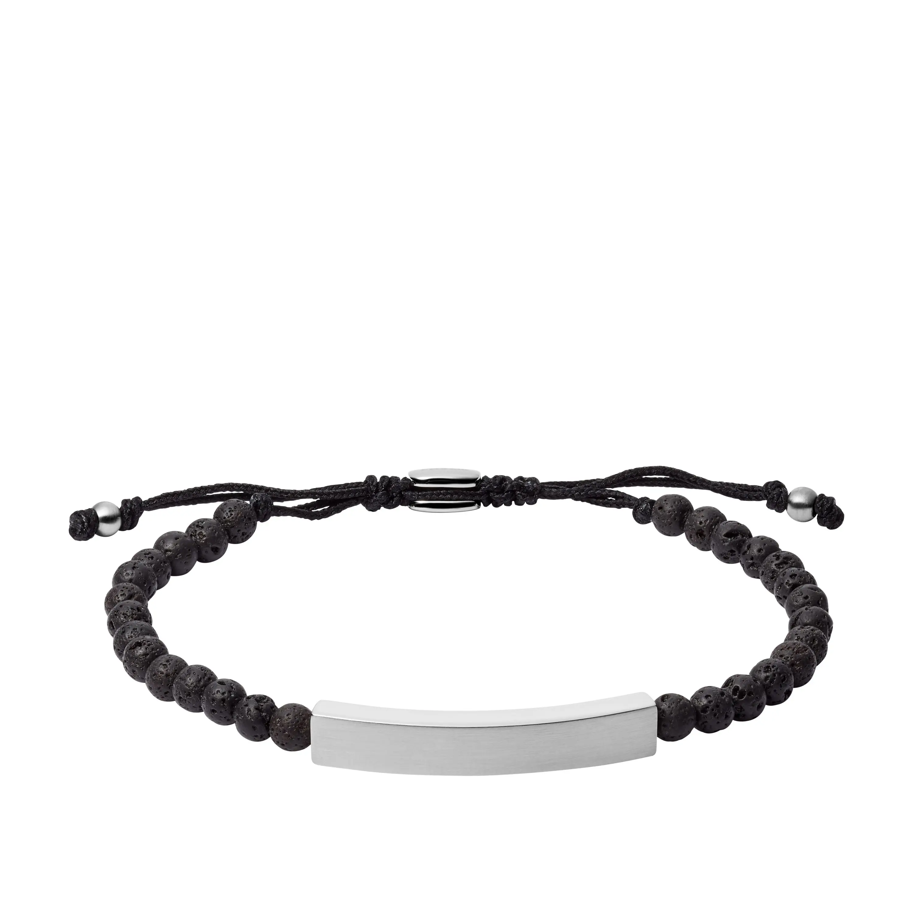 Fossil Men's Ellis Plaque Lava Stone Bracelet