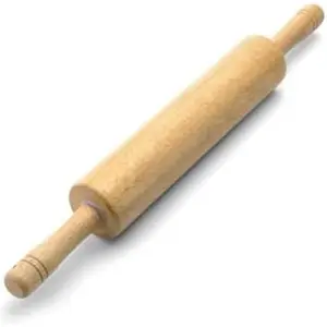 Classic Wood Rolling Pin, 18-Inch Hardwood Dough Roller for Baking Pizza, Pies, Pastry and Cookies, Ergonomic Handles, Kitchen Essential