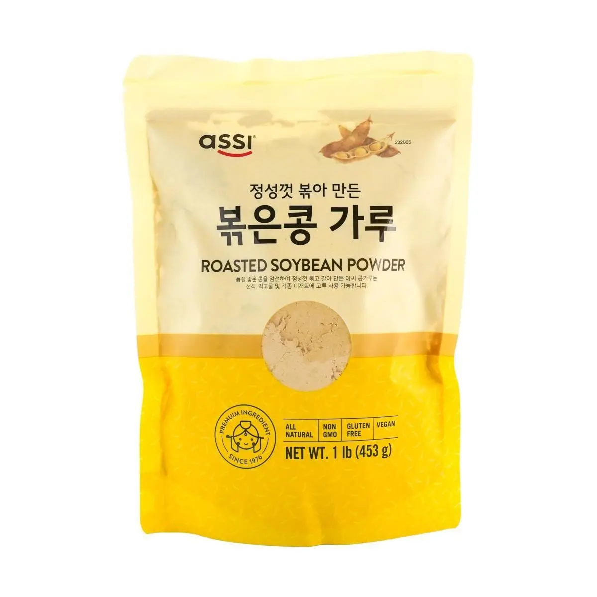 ASSI BRAND Korean Roasted Soybean Powder - 1lb (453g) - Premium Soy Milk Powder for Smoothies, Baking & Cooking - Nutritious & Delicious