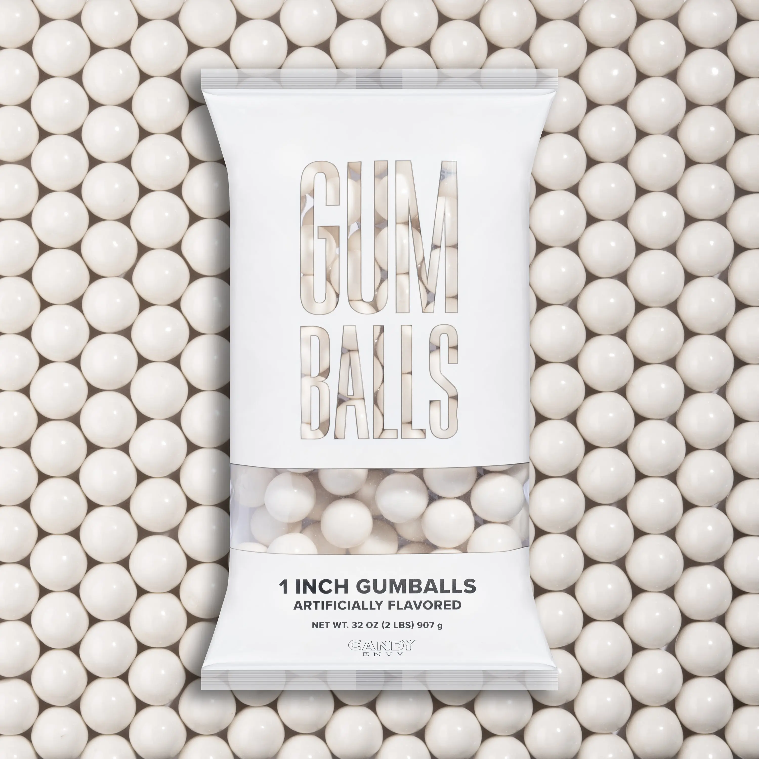 White 1 inch Round Gumballs