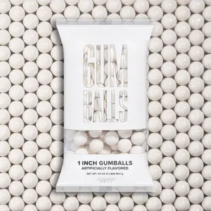 White 1 inch Round Gumballs