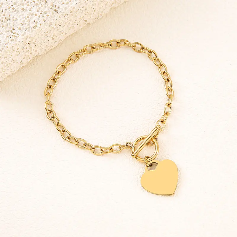 Gold 20mm fan shaped heart shaped OT buc