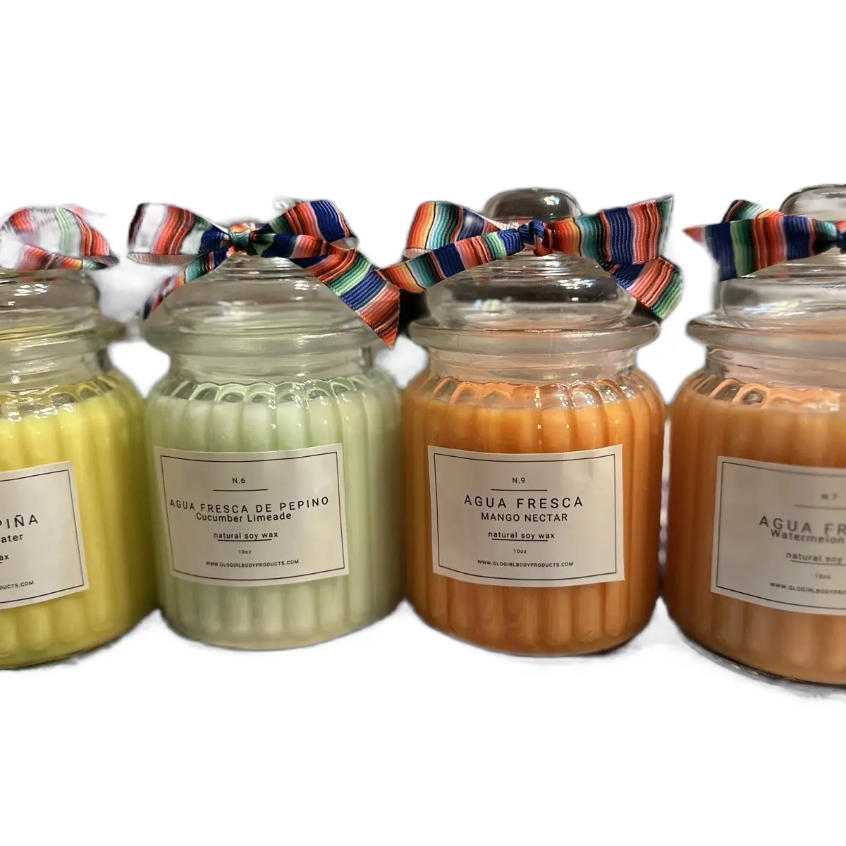 10oz Natural Soy Wax Scented Candle Set - Mexican Fruits Aroma with Cucumber Lime Notes, Extended Burn, Longer Burn Time, Relaxation, Home Decoration, Air Freshener