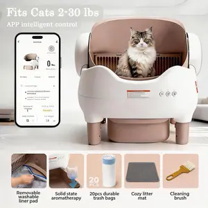 【For fans limited time】Self Cleaning Litter Box, Automatic Cat Litter Box with APP Control, Odor-Free  Large Waste Bin, Open-Top for Multi Cats