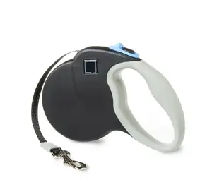 Heavy Duty Nylon Reflective Retractable Dog Leash 13' XS/S for Dogs up to 26LB Black