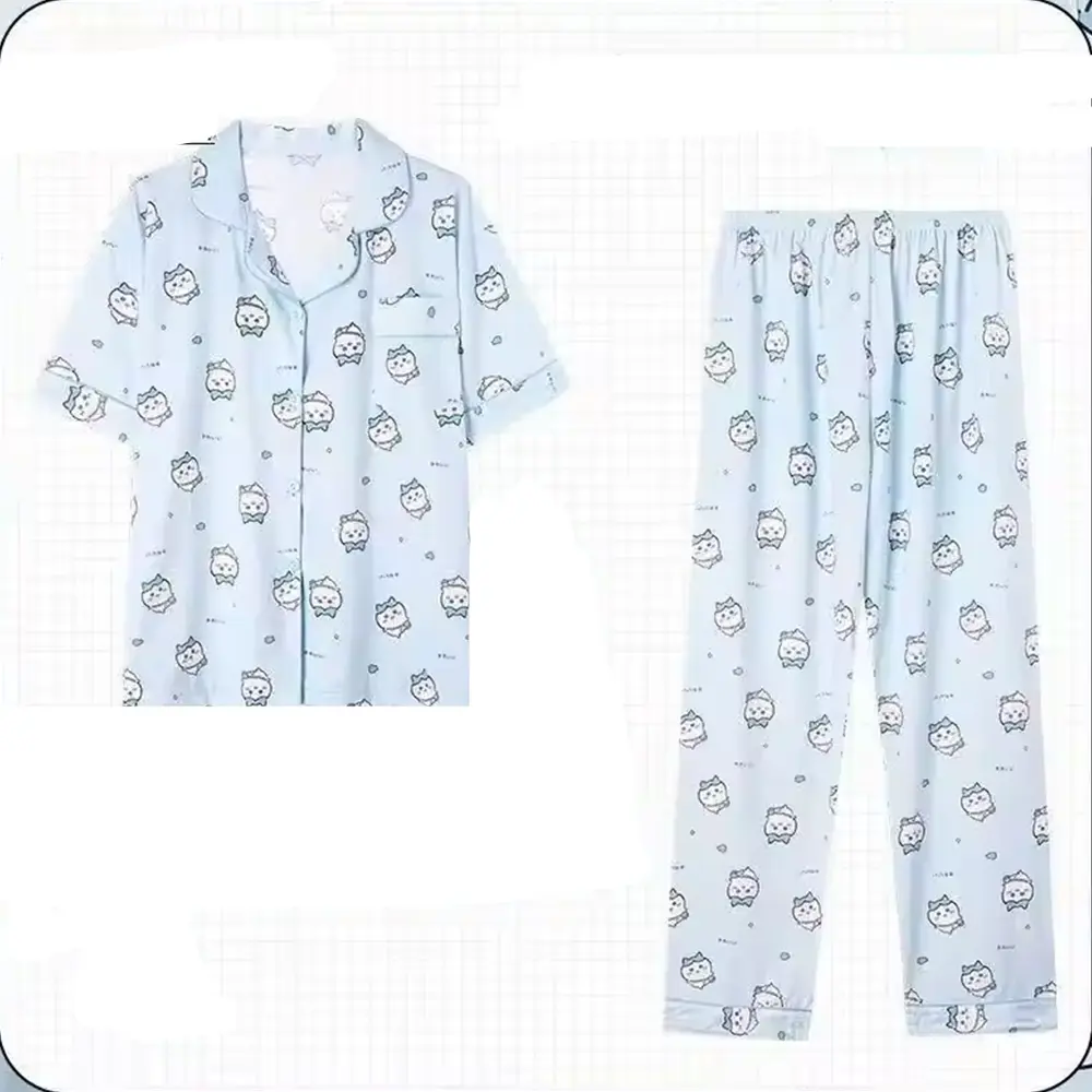 Cute Chiikawa Summer Pajamas Women Usagi Pajamas Suit Kawaii Hachiware Shorts Shorts Pants Set Cartoon Girls Home Clothes