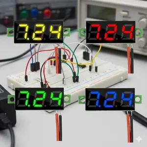 Mini Digital DC Voltmeter 0.28" LED Display, Portable Multimeter Car Battery Tester for Car Battery Testing, Electrical Troubleshooting, Power Supply Monitor, Circuit Diagnostic Tool (2.5-30V DC)