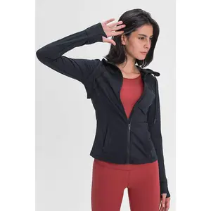 Drawstring Zip Up Sports Jacket with Pockets