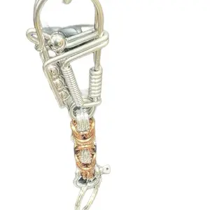 Byzantine Weave Metal Keychain - Stainless Steel Wire Snap