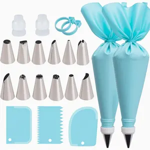 Piping Nozzles & Eva Piping Bags with Cream Scrapers, Manual DIY Baking Tools, Enhance Baking Fun for Cake Making & Bakery Shop, Pastry Decorating Tools