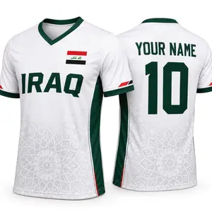Custom Iraq Jersey With Name Number, Personalized Iraq Soccer Shirt, Iraqi Football Fan Gift, Iraq 2026 Soccer Fan Shirt, Green Jersey P4G