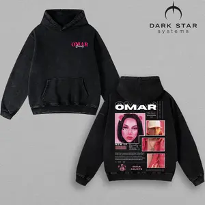 (Hoodie washed) Omar Courtz Shirt – Omar Courtz Vintage Acid Washed Oversized Graphic T Shirt, Latin Trap Artist Streetwear Pink Aesthetic, Retro Collage Double Sided Print, Soft Heavyweight Cotton Unisex Tee, Music Merch Gift for Fans