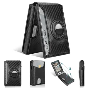 Men's Slim Minimalist RFID Blocking Wallet With ID Window & Cash Slot Bifold Pop-Up Card Holder (7-11 Cards) Ideal Gift For Men No AirTag