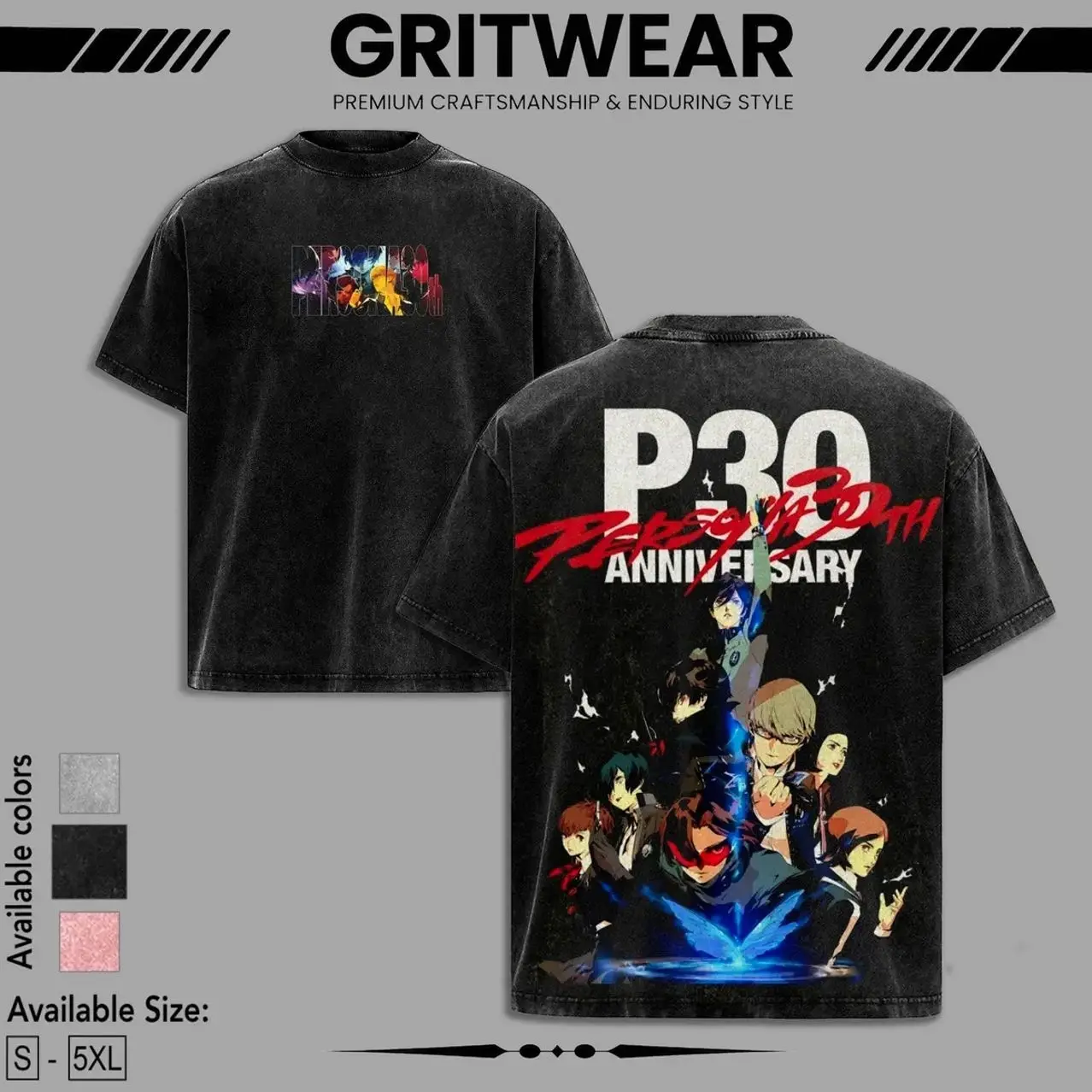 Persona 3 Reload Anniversary Wash Tee, Persona Fan Gift, Game Anime Fan Shirt, Unisex Tee Graphic Tee, Menswear Top 3BH