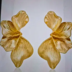 Gold Plated Butterfly Earrings Elegant Design for Women's Fashion Jewelry Collection