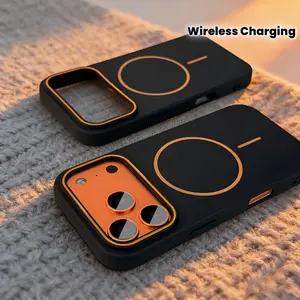 Phone Case: Luxury Matte Wireless Charging Case Compatible with iPhone 17 Pro Max 17 Air Compatible with iPhone 16 15 14 13Pro Max Cases for Men Women Soft Shockproof Cover