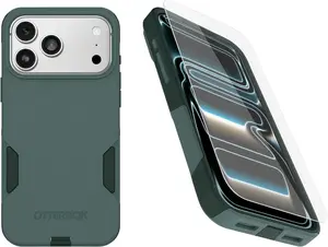 OtterBox iPhone 17 Pro Max (Only) Bundle: Commuter Series MagSafe Case & Screen Protector - Sagebrush (Green) - Built-in Magnets - Thin & Protective - with Port Protection