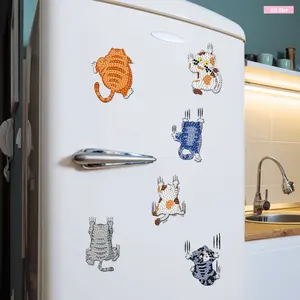 6pcs 2D/flat Acrylic DIY Animals Design Diamond Art Fridge Magnet Kit DIY Art Fridge Magnet Refrigerator Sticker Refrigerator Diamond Art Magnets Crystal Art Craft for Adults Beginners Home Decors