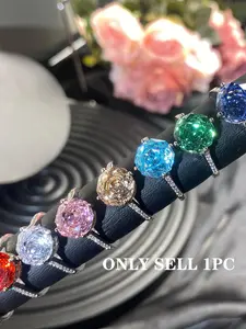 ICED CHICS Rose synthetic zirconia open ring, versatile and universal open ring, available in multiple colors, suitable for daily wear, Rose Flower Ring