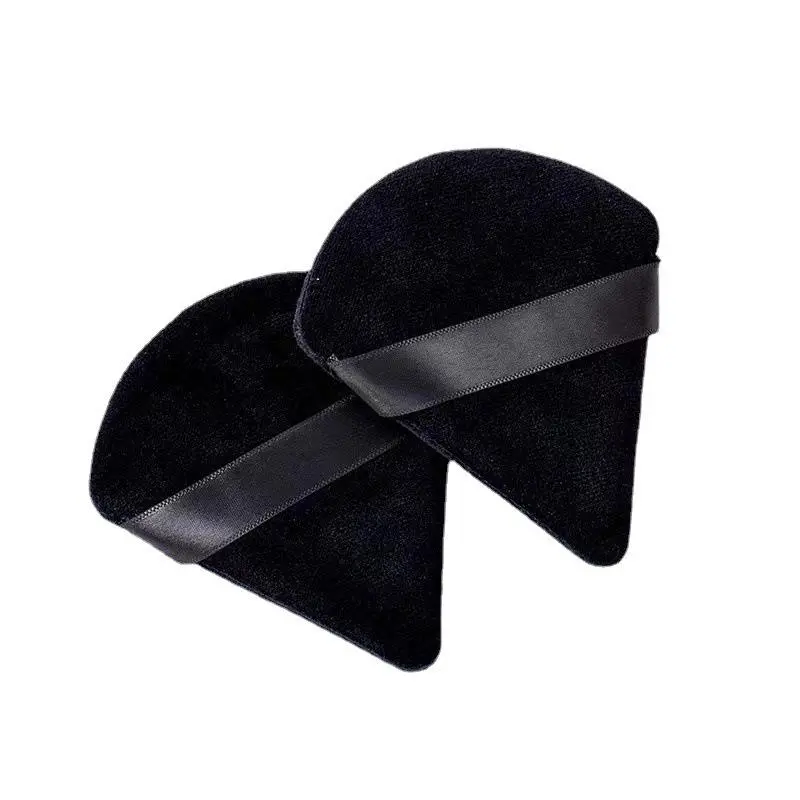 Triangle Powder Puff Fan Shape Short Velvet Dry Powder Puff, Crystal Velvety Triangle Powder Puff Highlighter Loose Powder Puff, Makeup Puff, Beauty Puff, Soft Powder Puff, Dusting Powder Puff