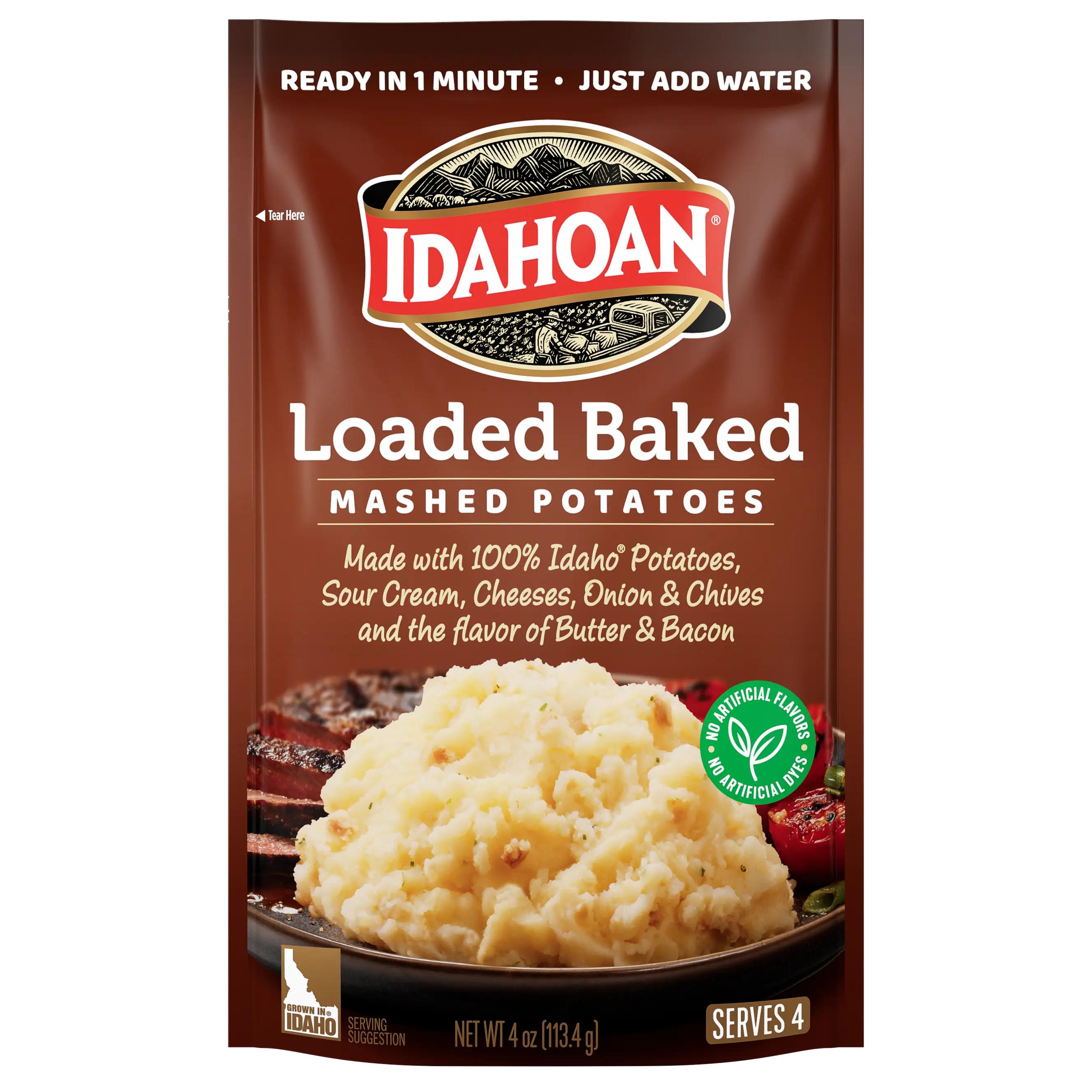 Idahoan Loaded Baked Mashed Potatoes, 4 oz, Pack of 12