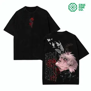 Ken Kaneki Tee – Tokyo Ghoul Vintage Wash T-Shirt, Oversized Unisex Anime Merch