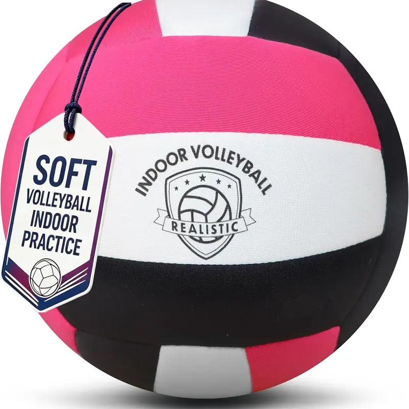 CHAMPHOX High Quality Stitching Soft Polyester Indoor Volleyball - Wall-Safe Soft Deflated Training Ball for Girls Youth Beginners, Safe Realistic Bounce, Quiet House Practicing, Painless Hits, Birthday Christmas Gift