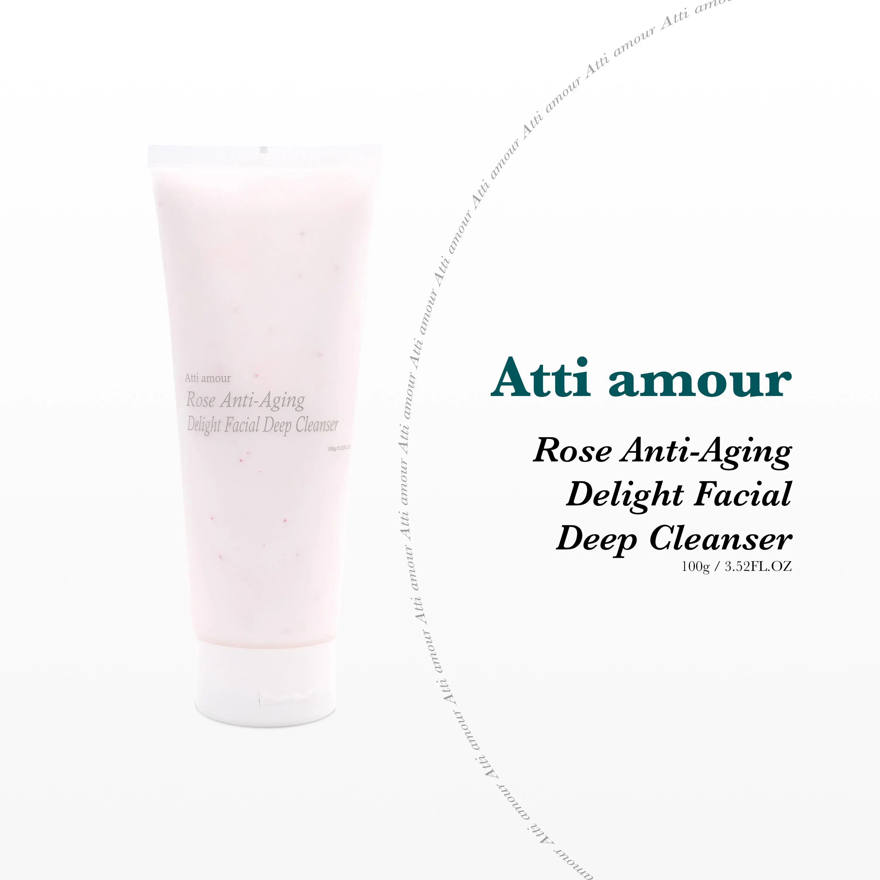 Reviving Rose Facial Deep Cleanser 3.52oz /100g | Double Cleanser, V E G A N, Hydrating Foaming cleanser for dry skin | with Damask Rose Water and Rose Oil | Korean Skincare