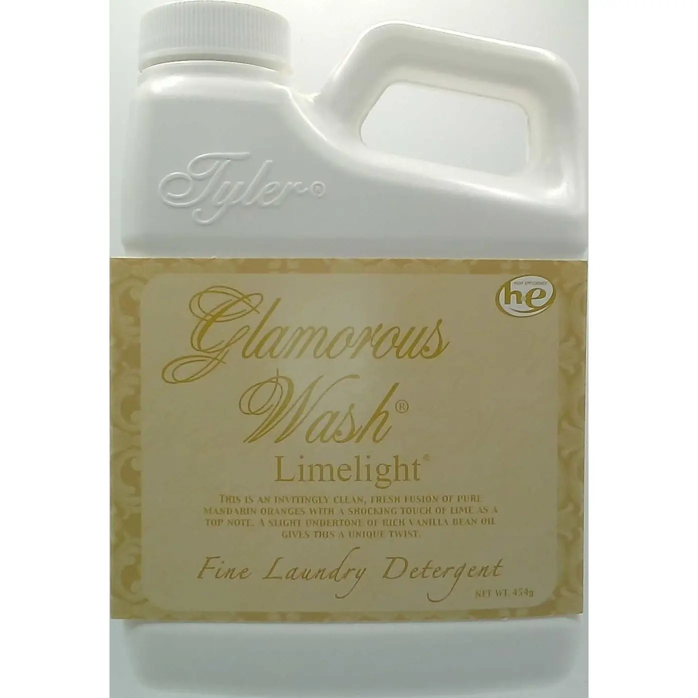 Tyler Candle Company Glamorous Wash Scented Detergent - Limelight, Chemical-Free Concentrated Laundry Detergent, Hand/Machine Use, 454g/16oz Household Cleaner Home Care Supply