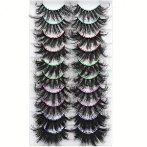 10 pairs of luxurious fluffy false lashes - 3 styles with 5D cat-eye effect - Dense, natural-looking faux mink - Hypoallergenic, reusable for a perfect makeup look Volumized False Eyelashes