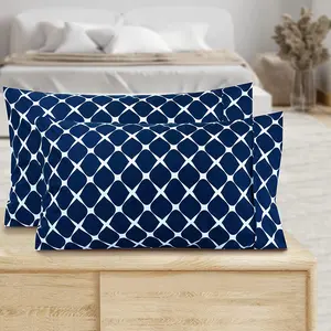 Elegant Comfort Set of 2 Bloomingdale Pattern Pillowcases - Cool & Wrinkle-Resistant Microfiber