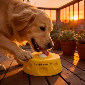 PetBloom Dog Liquid Slow Feeder,Lick Bowl with Ball ,Oral Hygiene & Tongue Cleaning,8 Suction Cups,No Mess Liquid Treat Enrichment Bowl for Dogs