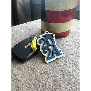 Class of 2024 Keychain Custom School Colors Graduation Gift 2024 Graduation Cap Keychain