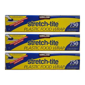 KIRKLAND SIGNATURE Stretch Tite Plastic Food Wrap uZzDke, 3 Packs (750 Sq ft Food Wrap)