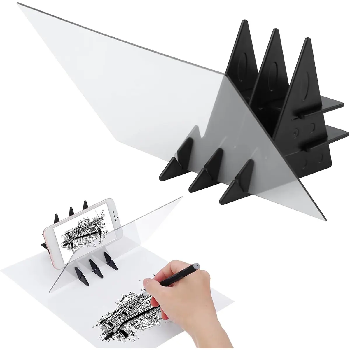 Optical Drawing Board Portable Image Drawing Board Tracing Drawing Projector Painting Board Sketching Tool with PMMA Lens for Beginners, Artists, etc