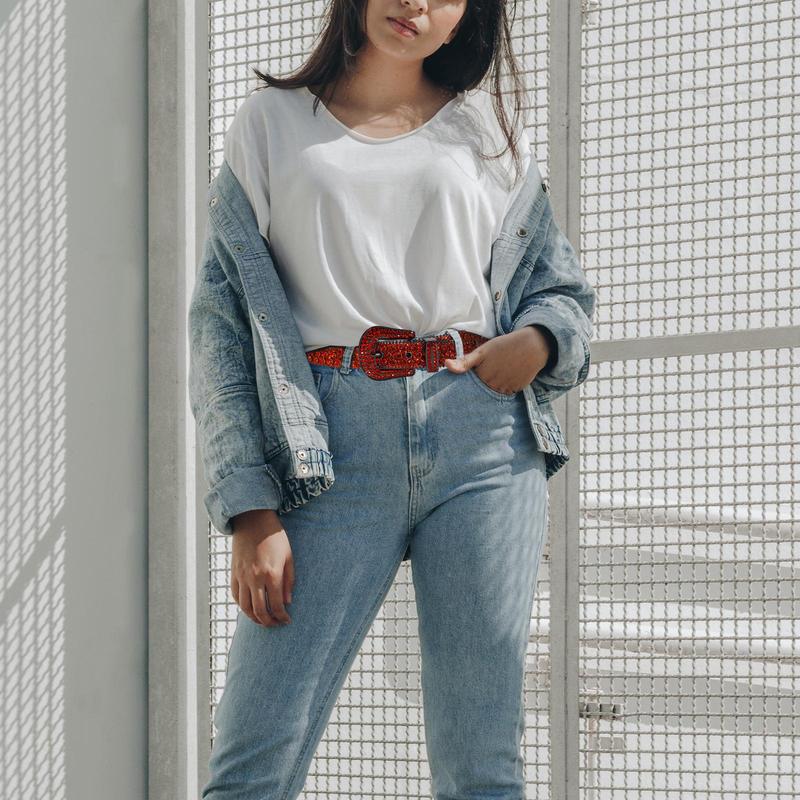 （multicolor）BB belt y2k Handmade Rhinestone Belt  Suitable For Both Men And Women,With Western Hip-hop Style, Perfect For Decorating And Matching With Jeans. Luxury Holographic Rhinestone Belt