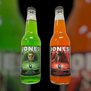Jones Soda X Mortal Combat II 4pk Johnny Cage Green Apple & Shao Kahn Orange Cream Soda 2x Each