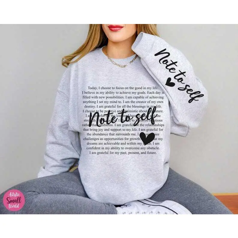 Note To Self Shirt, Inspirational Shirt, Motivational Shirt, Mental Health Shirt, Self Love Shirt, Note To Self Cut Files, Cricut,