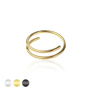 20G Double Hoop Spiral Nose Ring Bendable Hoop Piercing Daith Rook Ear Cartilage Snug Orbital Helix Lobe Ring Silver Gold Black 8mm 10mm