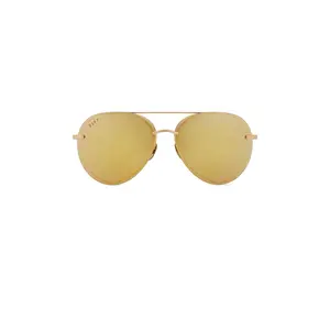 DIFF EYEWEAR Lenox in Gold & Brilliant Gold Mirror Polarized