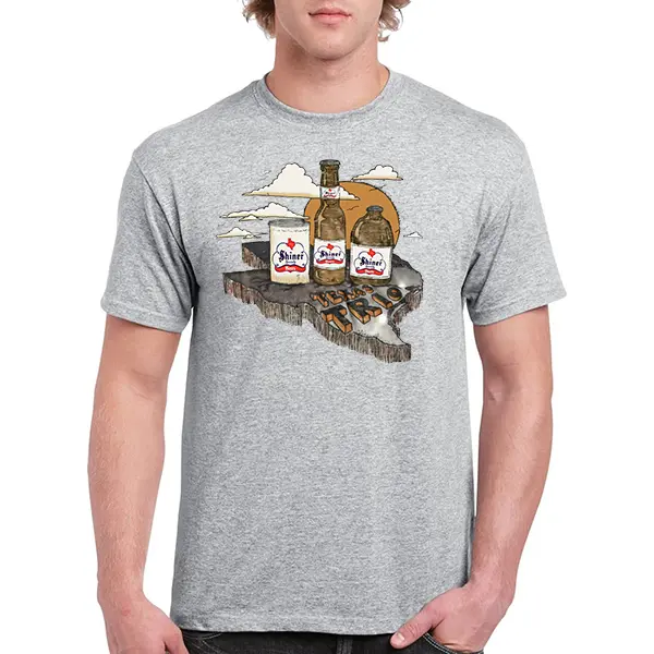 1970s Shiner Bock Texas Trio T-Shirt, Vintage Single Stitch Graphic Tee, Retro Beer Fan Shirt