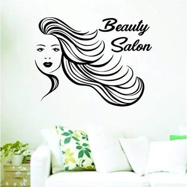 Beauty Salon Logo Version DD203 Design Wall Vinyl Decal Sticker Art Graphic Sticker Barbershop Beard Mustache