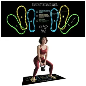 Exercise Mat Perfect for Squats, Leg and Ab Workouts, Squat guide mat, Squat Step Position, Squat Mat Knee Mat Lightweight and Portable for Men and Women