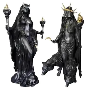 1 Gothic Hecate Statue - Dark Goddess Holding Torch, Witch Statue, Halloween Decoration, Mysterious Altar, Religious Decoration - Resin Sculpture Home Furnishings, Pagan Altar, Design, Art Sculpture, Symbolic Decoration, Ornaments, Pagan Style