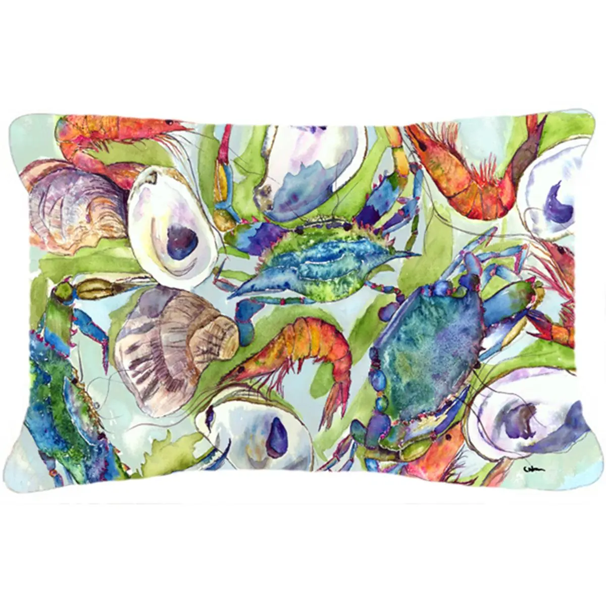 212 MAIN Crab Motif Decorative Pillow - Polyester Fabric, Mildew-Proof, Indoor/Outdoor Soft Furnishing Textile