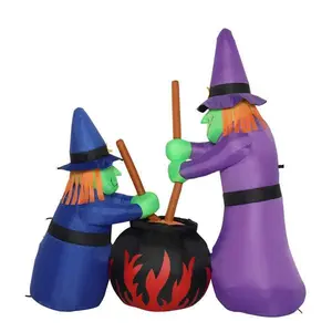 6ft Garden 5pcs LED Two Witches with Pots (Halloween Decoration)