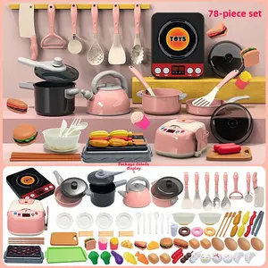 Premium Kids Kitchen Playset, 59-Piece Realistic Cooking Toy Set with Utensils & Play Food, Perfect for Imaginative Play